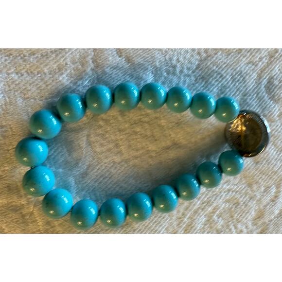 Cuban Evil Eye Turquoise Beaded Bracelet - Picture 3 of 4